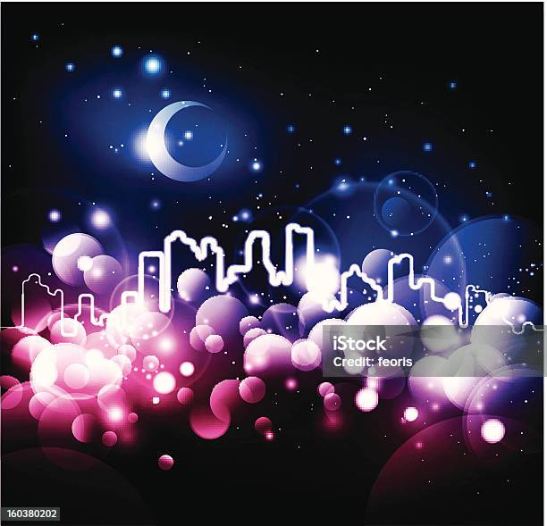 Abstract Background Of A Night City Stock Illustration - Download Image Now - Abstract, Art, Art And Craft