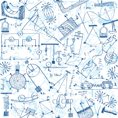 Pattern Fysics Seamless Physics Pattern In Blue Ink Stock Illustration - Download ...