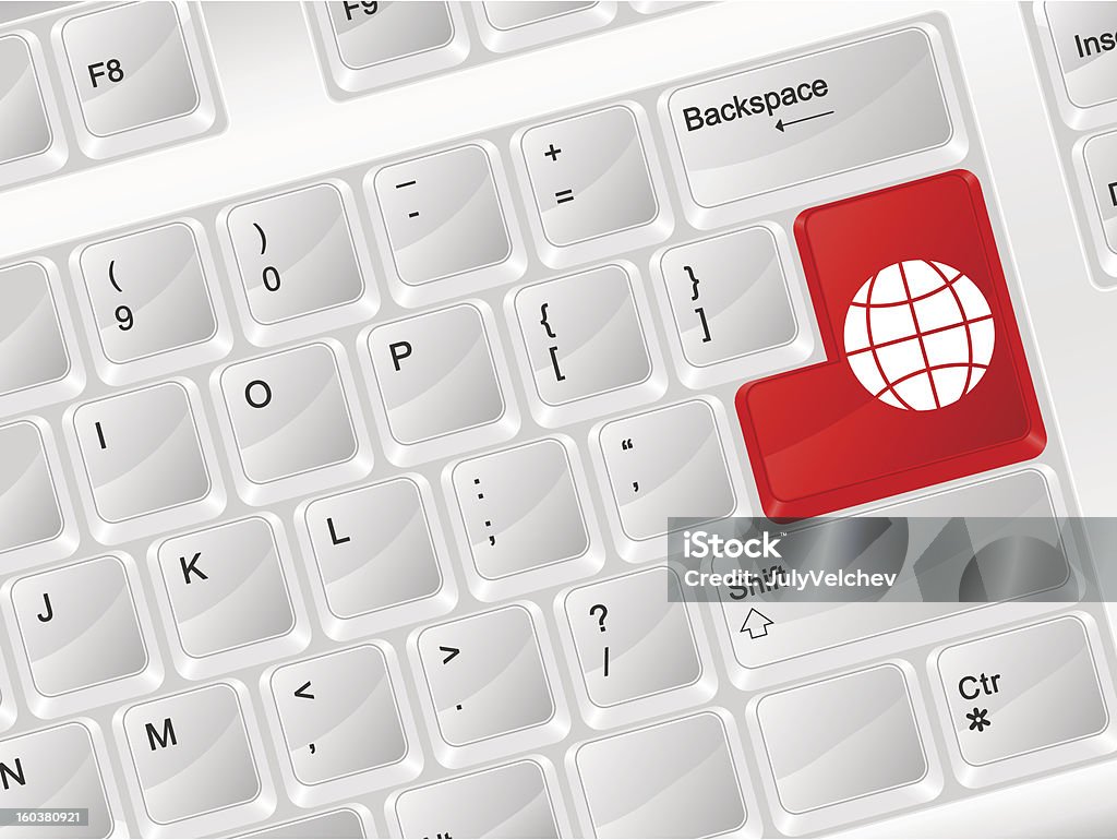 Clavier d'ordinateur globe Symbole - clipart vectoriel de Blanc libre de droits