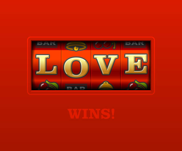 illustrazioni stock, clip art, cartoni animati e icone di tendenza di amore vince! - slot machine illustrations