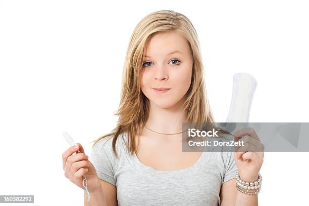 Tampon Or Sanitary Napkin Stock Photo - Download Image Now - Menstruation, Teenager, Menses