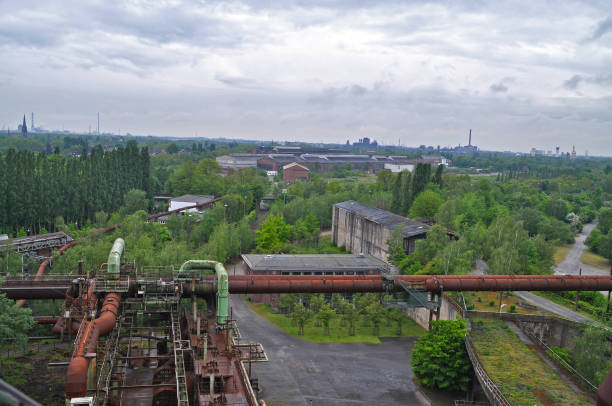 Former industry in Duisburg, Germany: Blast furnaces. Former industry in Duisburg, Germany: Blast furnaces. landschaftspark duisburg nord stock pictures, royalty-free photos & images