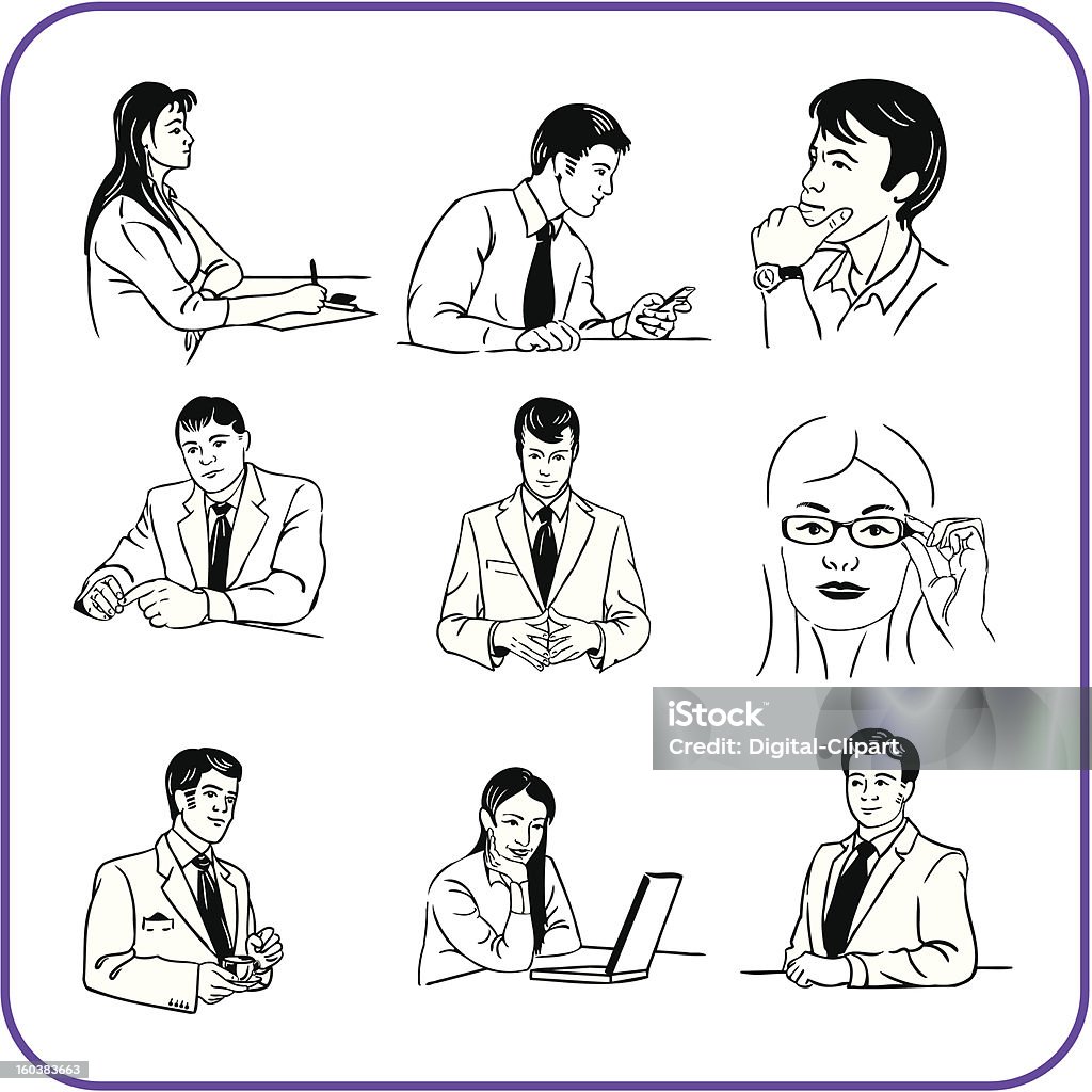 Les employés de bureau-affaires ensemble. - clipart vectoriel de Adulte libre de droits