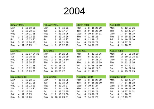 Year 2004 Calendar In English Stock Illustration Download Image Now Year 2004 Calendar In English Stock Illustration Download Image Now