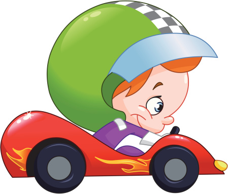 Kid Race Car Driver Stock Illustration - Download Image Now - Racecar,  Cartoon, Child - iStock