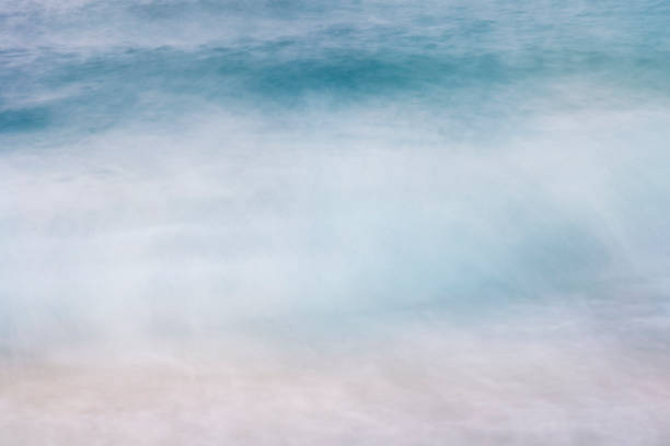 A seascape abstract wave background, panning motion blur with a long exposure, pastel colors in a vintage and retro style.