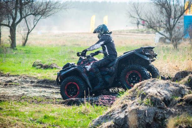 istock ATV, UTV, buggy, 4x4 off-road vehicle in mud and dust. Extreme, adrenalin 1603889730
