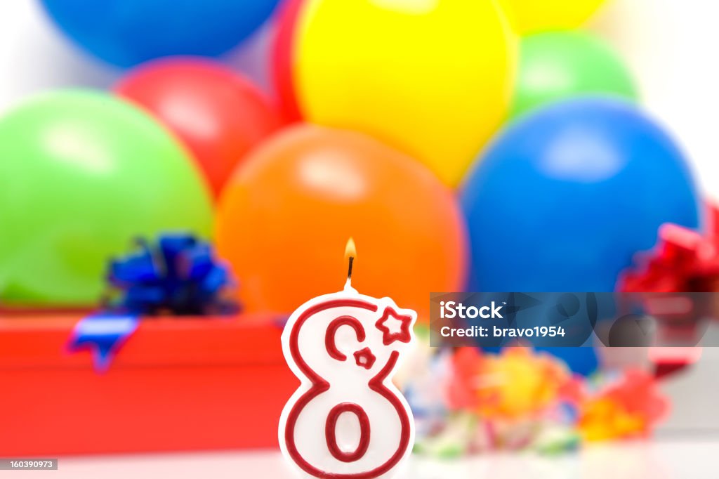 Ottavo compleanno - Foto stock royalty-free di Candela - Attrezzatura per illuminazione