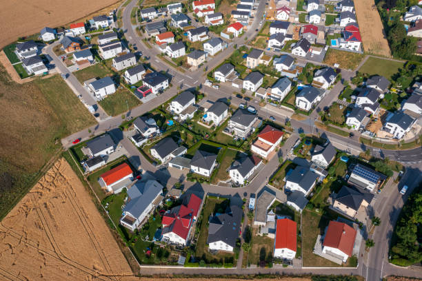 istock Modern houses from above 1603927472