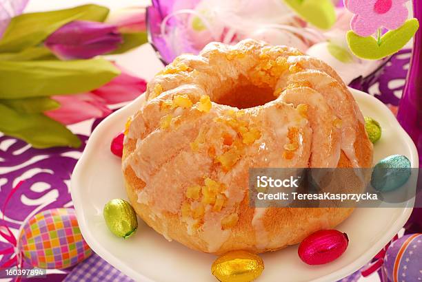 Yeast Ring Cake For Easter Stock Photo - Download Image Now - Baked, Baked Pastry Item, Cake