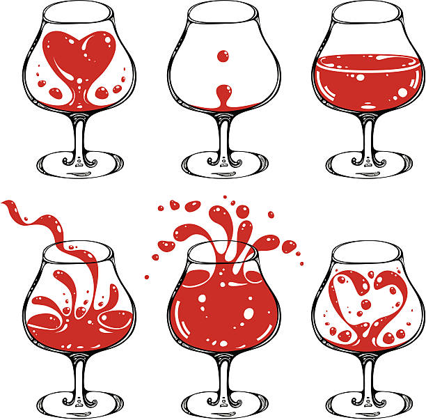 ilustrações, clipart, desenhos animados e ícones de wineglasses - alcohol drop cartoon cheerful