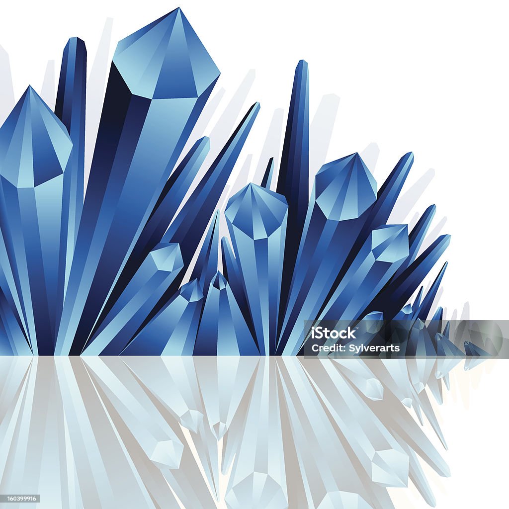 美しいブルーのクリスタル。 - 3Dのロイヤリティフリーベクトルアート