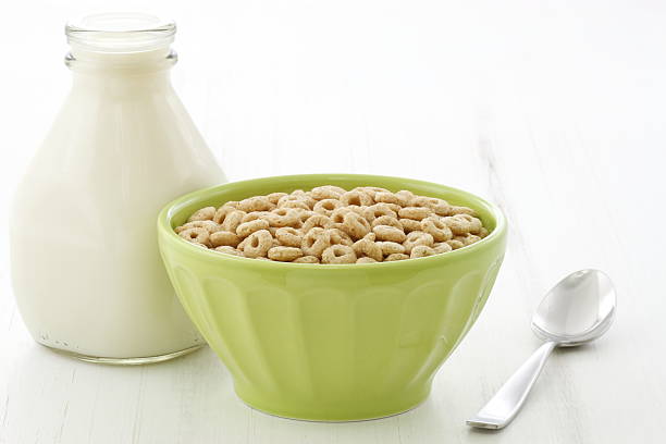 Delicious and healthy honey nuts cereal stock photo