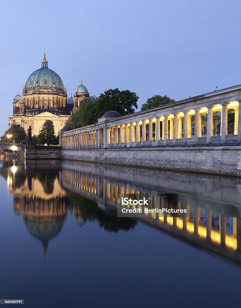 Berlin Cathedral (Berliner Dom) panorama reflection, famous landmark Berlin Cathedral (Berliner Dom) panorama reflection, famous landmark in Berlin City, Germany at night  Berlin Stock Photo