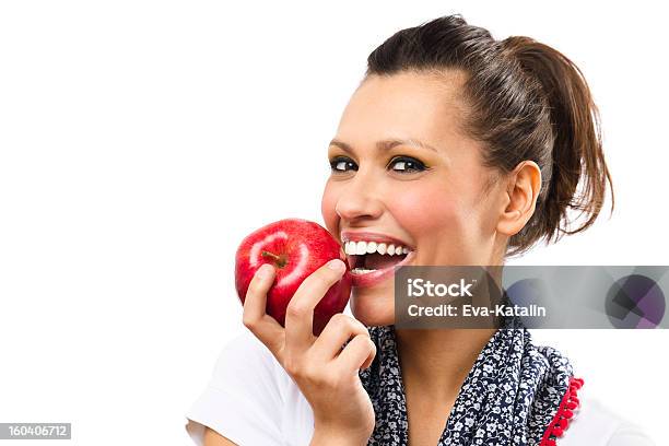 Czerwone Jabłko - zdjęcia stockowe i więcej obrazów Jabłko - Jabłko, Gryźć, Zdrowie jamy ustnej