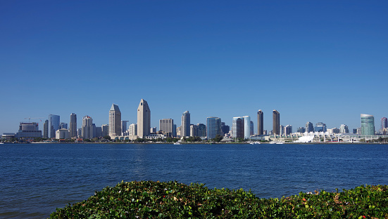 San Diego Skyline seen from Coronado Island in Summer 2023