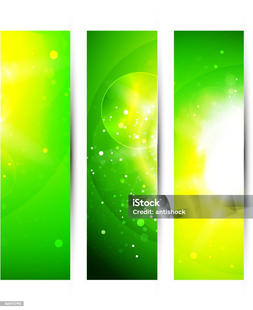 Блестящий зеленый ба�ннеры - Векторная графика Абстрактный роялти-фри