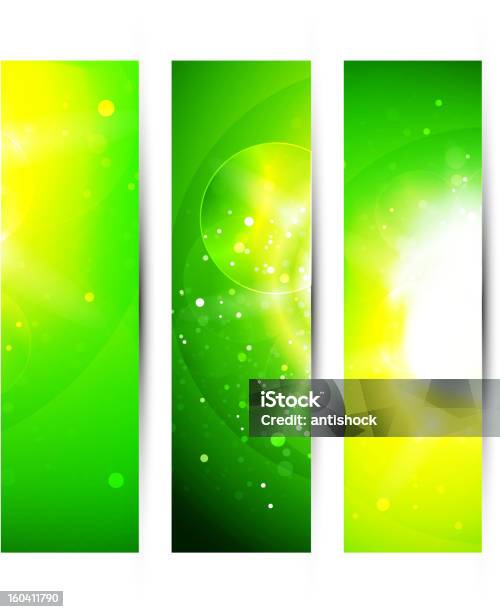 Блестящий Зеленый Баннеры — стоковая векторная графика и другие изображения на тему Абстрактный - Абстрактный, Без людей, Белый