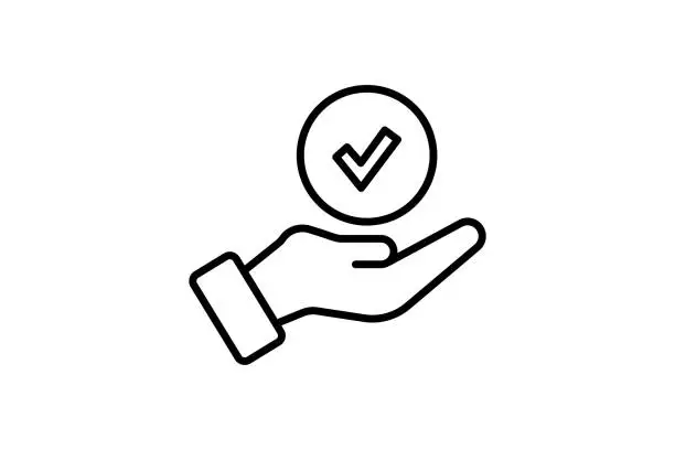 Vector illustration of Agree Icon. Icon related to survey. line icon style. Simple vector design editable