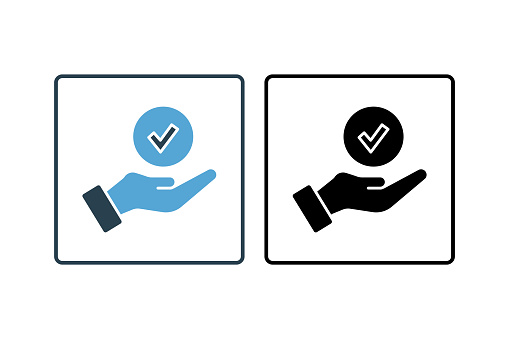 Agree Icon. Icon related to survey. solid icon style. Simple vector design editable