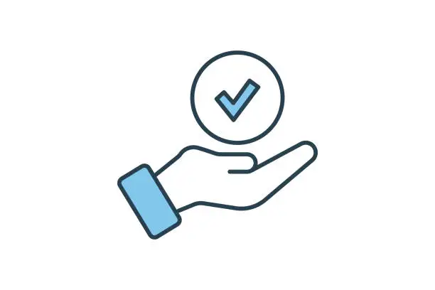 Vector illustration of Agree Icon. Icon related to survey. flat line icon style. Simple vector design editable