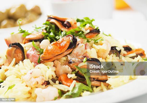 Seafood Risotto Stock Photo - Download Image Now - Boiled, Cooked, Food