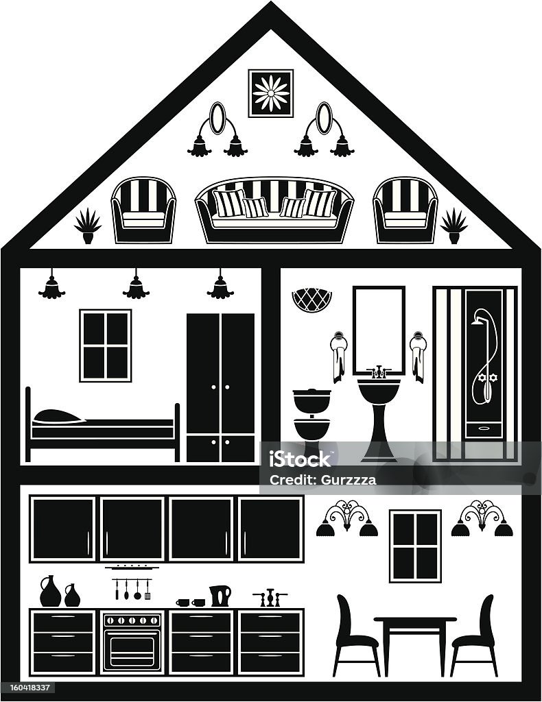 Symbol des Hauses und Planung - Lizenzfrei Architektur Vektorgrafik