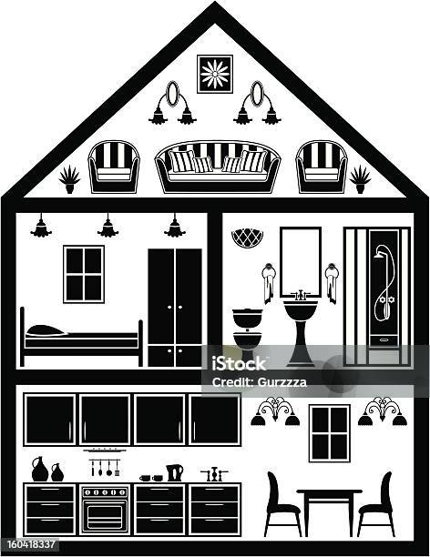 Ilustración de Icono De La Casa Con La Planificación y más Vectores Libres de Derechos de Almohada - Almohada, Arquitectura, Cama
