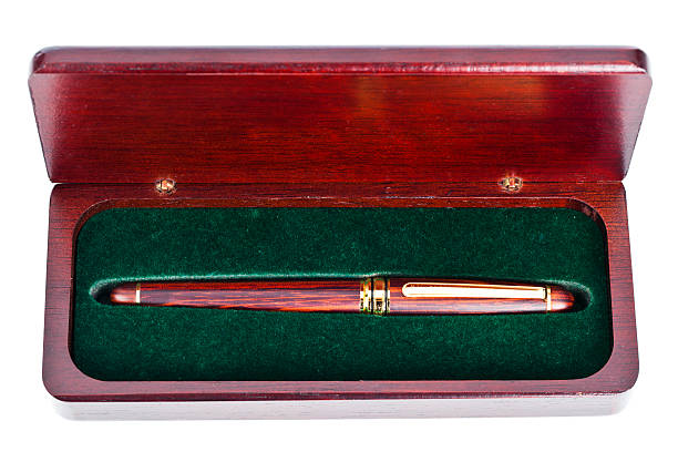 istock Old fountain pen inside wooden box 160420756