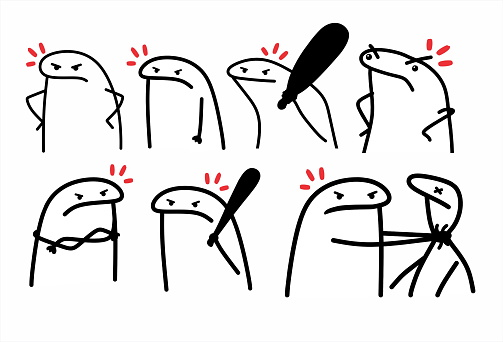 Flork Questions Flork Internet Meme On Different Occasions Stock Illustration ...