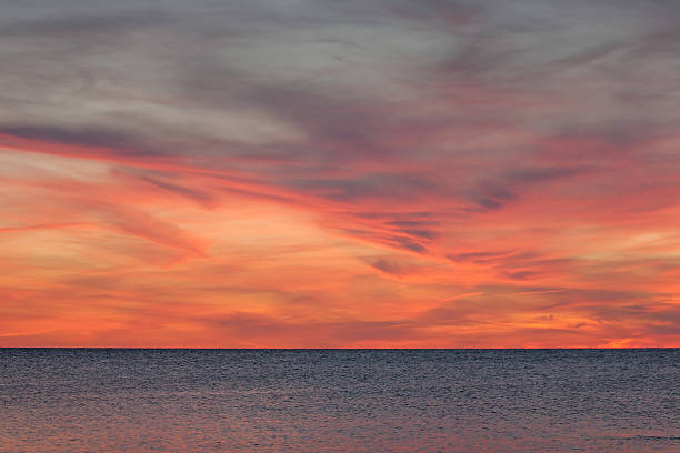 Dramatic sky at sunset stock photo