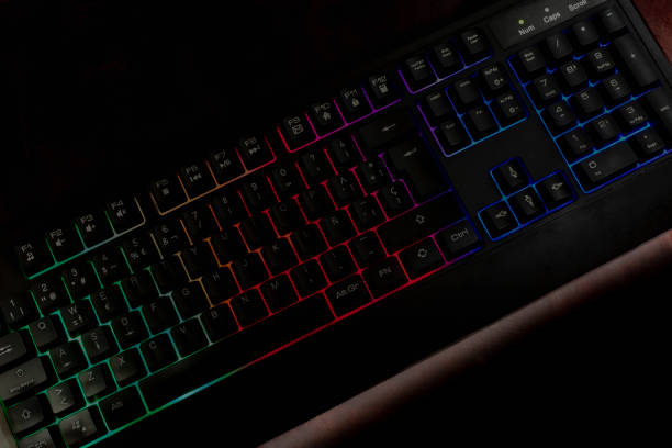 istock Close-up de  un teclado  gaming negro 1604232164