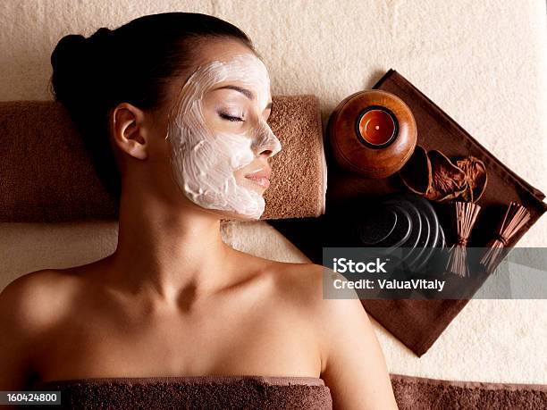 Woman Relaxing With A Facial Mask At A Beauty Spa Stock Photo - Download Image Now - Facial Mask - Beauty Product, Spa Treatment, Women