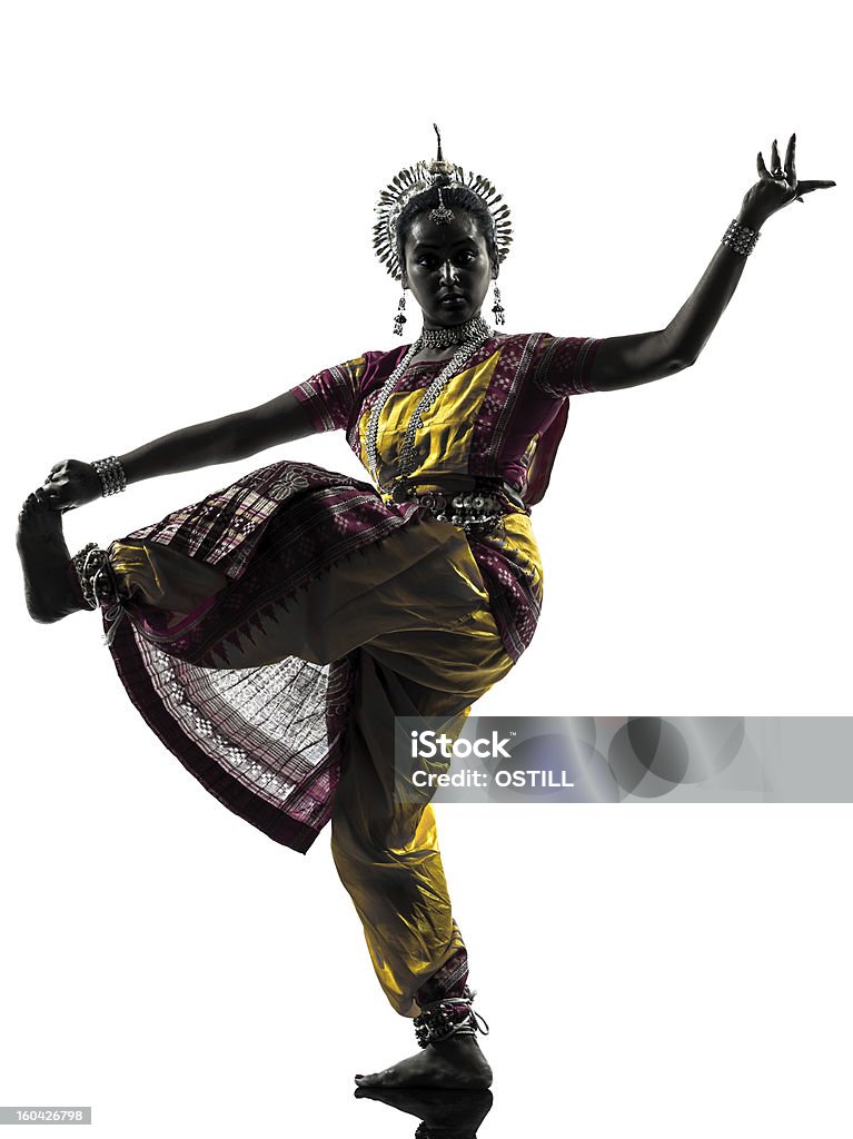 インドの女性ダンサーダンスのシルエット - 1人のロイヤリティフリーストックフォト