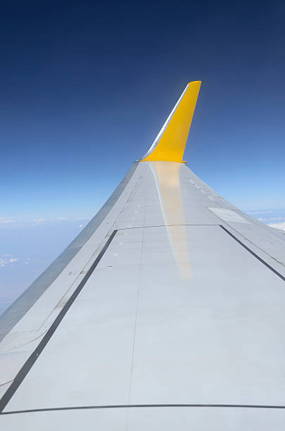 istock Wing of airplane flying in the sky 160426937