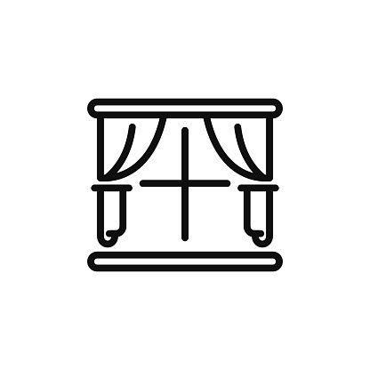 Window line icon isolated on white background