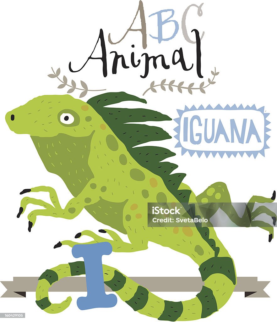 ABC iguana - Royalty-free Alfabeto arte vetorial