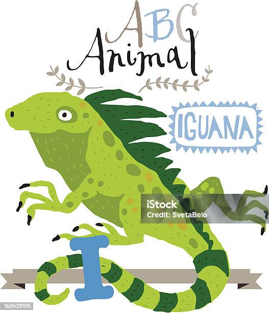 Abc Iguana - Arte vetorial de stock e mais imagens de Alfabeto - Alfabeto, Animal, Animal selvagem