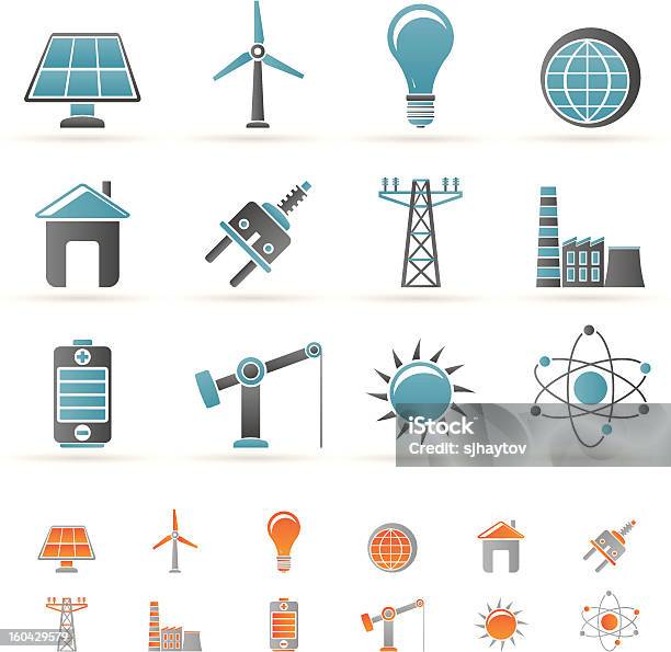 Vetores de Força Energia E Da Electricidade Ícones e mais imagens de Cabo - Cabo, Cabo de alta-tensão, Cardápio