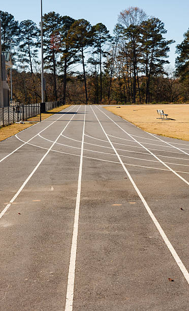 istock Asphalt Running Track Straight Away 160431469