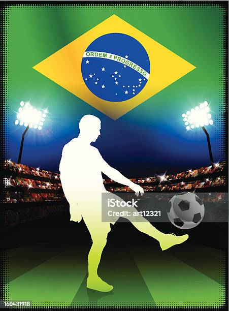 Brésil Football Au Stade Arrièreplan Vecteurs libres de droits et plus d'images vectorielles de Acclamation de joie - Acclamation de joie, Adulte, Amérique du Sud