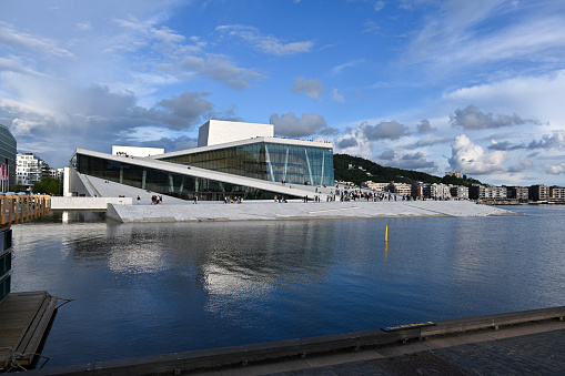 Oslo, Norway, July 6, 2023 - The Oslo Opera House (Norwegian: Operahuset).