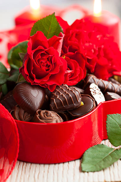 istock roses  and chocolate candies for Valentine's Day 160433753