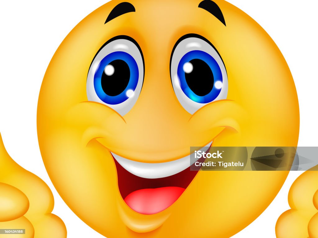 Smiley Cartoon With Thumb Up Stock Illustration - Download Image ...