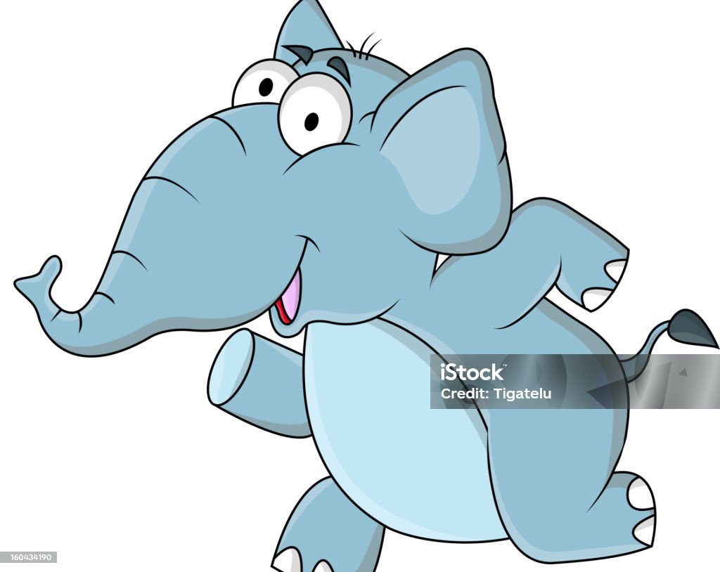 Elefante in esecuzione - arte vettoriale royalty-free di Allegro