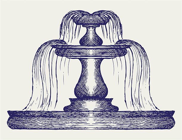 Illustration fountain vector art illustration