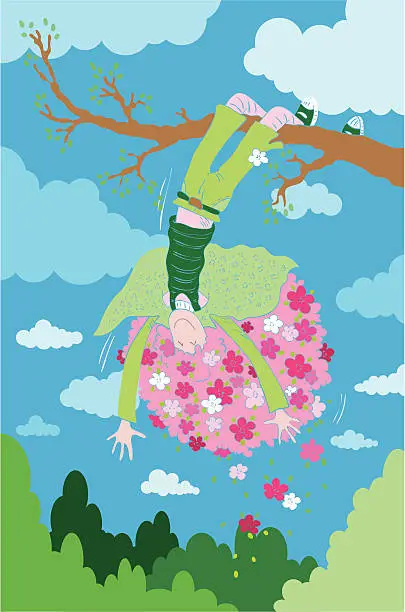 Vector illustration of Spring girl