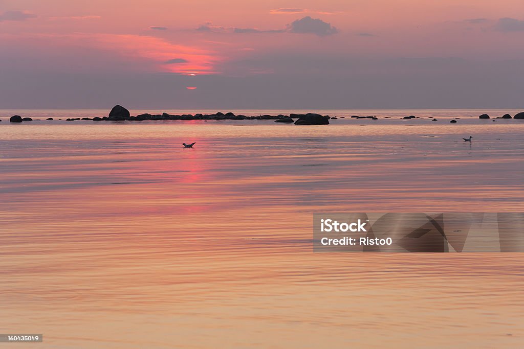Розовая закат на море - Стоковые фото Без людей роялти-фри