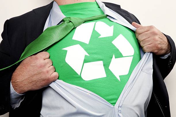 エコにビジネス - superhero green business change ストックフォトと画像