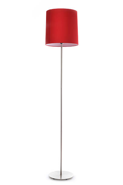 lampe rouge - isolated on white contemporary red white photos et images de collection